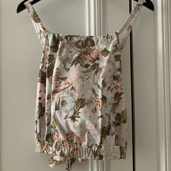 NWOT - Rebecca Taylor Penelope Floral Sleeveless Crop Top, Multicolor - Picture 6 of 8
